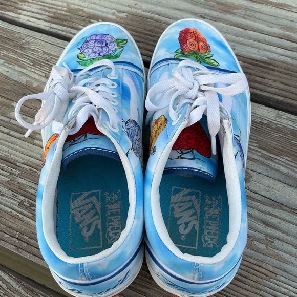 VANS x One Piece Old Skool Devil Fruit Sneakers Shoes Blue Mens 5.5 Womens 8.5 - Picture 6 of 12